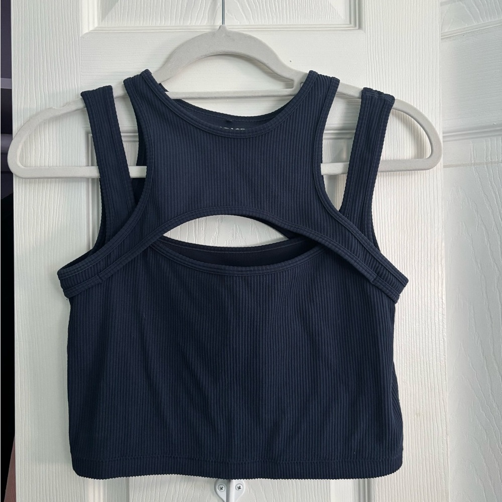 Garage Navy Blue Cutout Tank Top